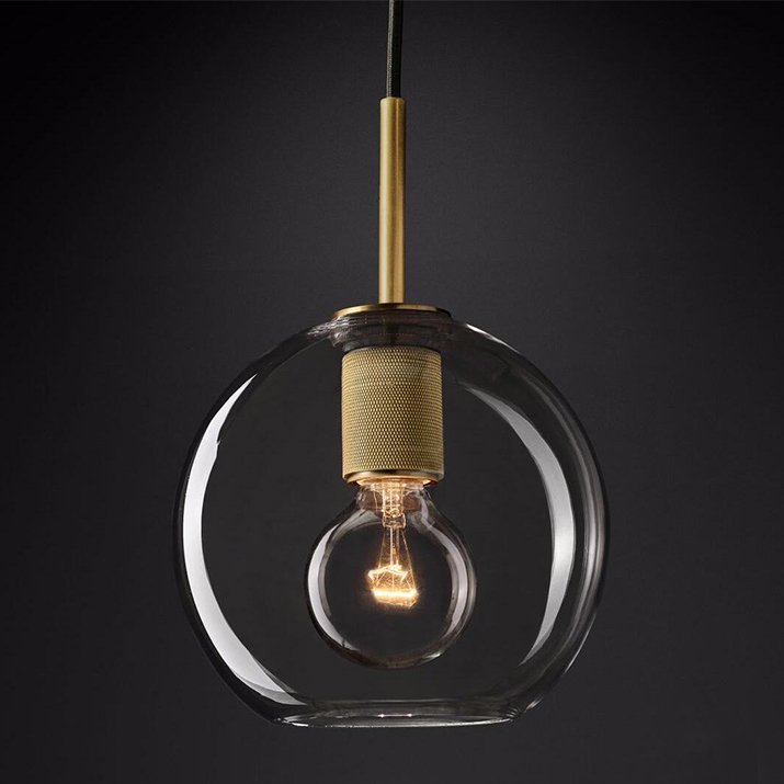 Подвесной светильник RH Utilitaire Globe Pendant Brass Латунь Прозрачное Стекло Подвесной светильник RH Utilitaire Globe Pendant Brass Латунь Прозрачное Стекло в Твери | Loft Concept