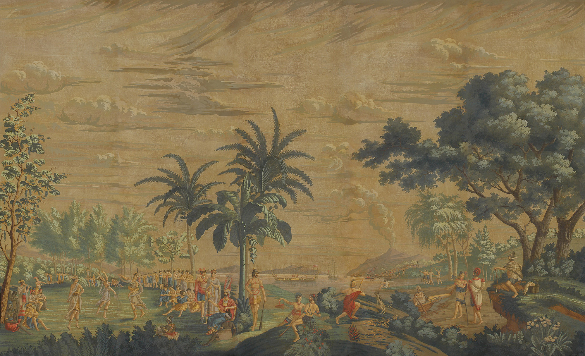 Обои ручная роспись Les Sauvages de la Mer Pacifique Charvet on antique scenic Xuan paper Обои ручная роспись Les Sauvages de la Mer Pacifique Charvet on antique scenic Xuan paper - постер Loft-Concept в Твери