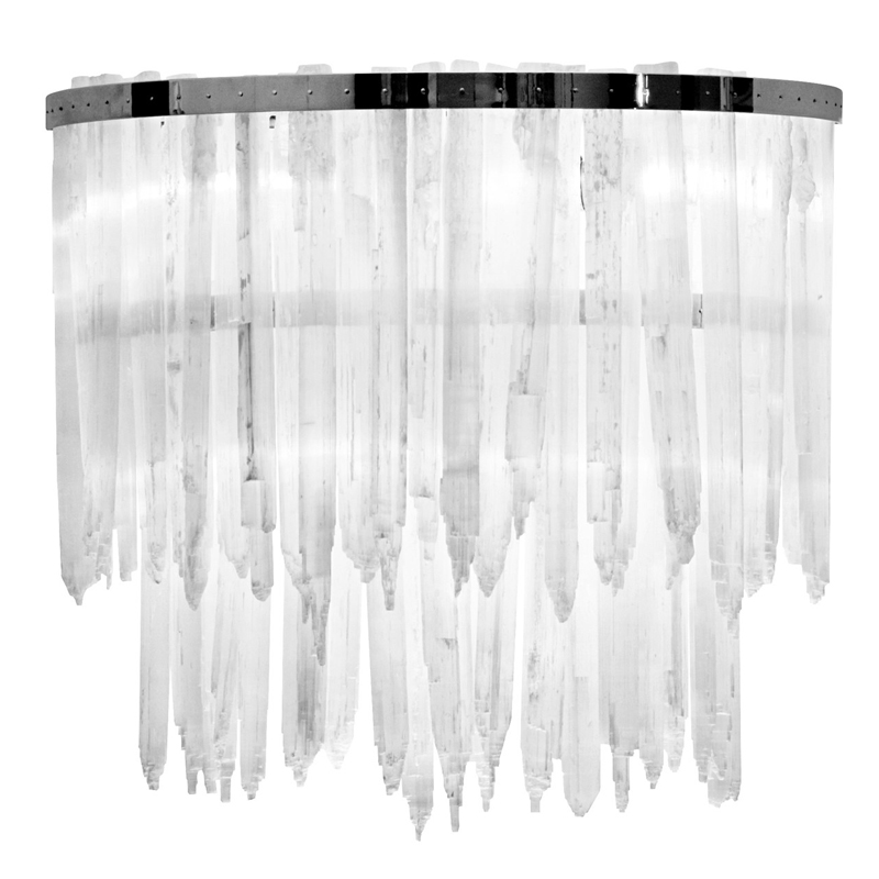 Бра LAMP APPLIQUE SELENITE Никель Прозрачный белый Бра LAMP APPLIQUE SELENITE Никель Прозрачный белый в Твери | Loft Concept