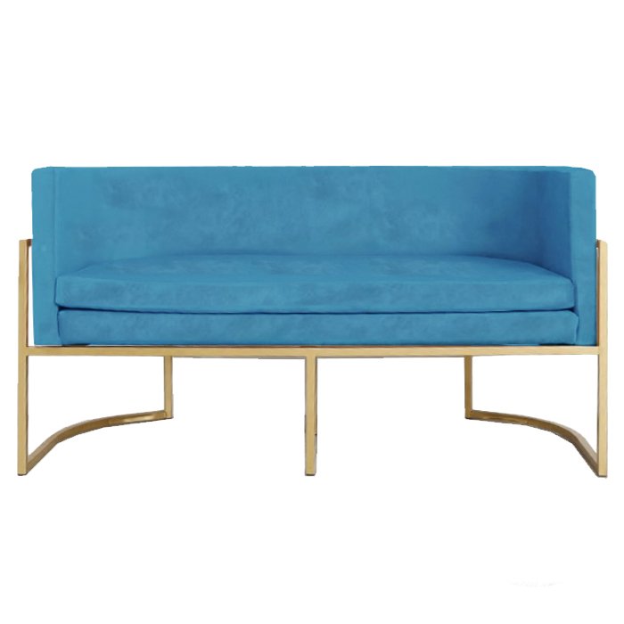 Диван Sofa Wexler Barrelback Голубой Золотой Диван Sofa Wexler Barrelback Голубой Золотой в Твери | Loft Concept