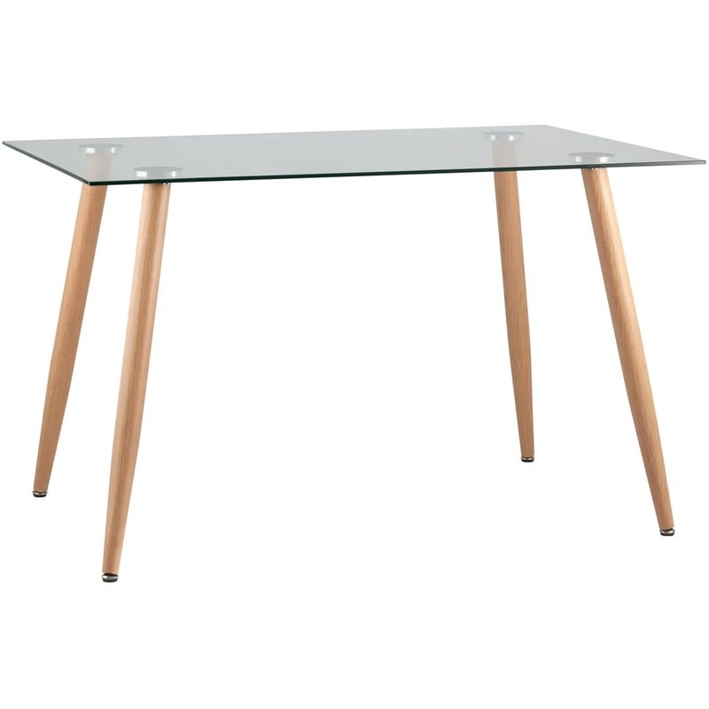 Стол обеденный Wood and Glass Стеклянная столешница Прозрачное Стекло Древесина Стол обеденный Wood and Glass Стеклянная столешница Прозрачное Стекло Древесина в Твери | Loft Concept