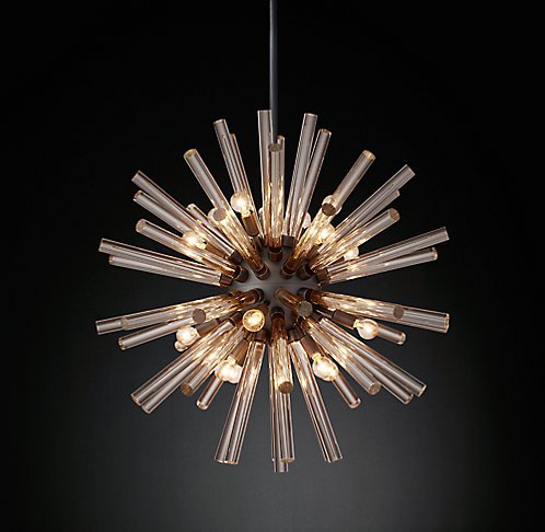 Светильник Crystal Starburst Chandelier Round Черный Светильник Crystal Starburst Chandelier Round Черный в Твери | Loft Concept