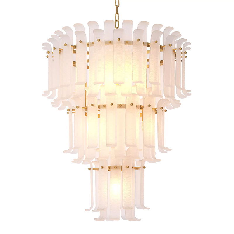 Люстра Philipp Plein Chandelier Rodeo Drive L Белая Белое матовое стекло Латунь Люстра Philipp Plein Chandelier Rodeo Drive L Белая Белое матовое стекло Латунь в Твери | Loft Concept
