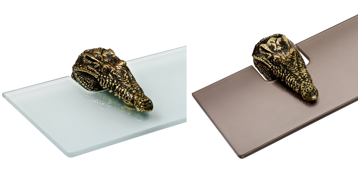 Полка для ванной Bronze Crocodile Heads - фото №1