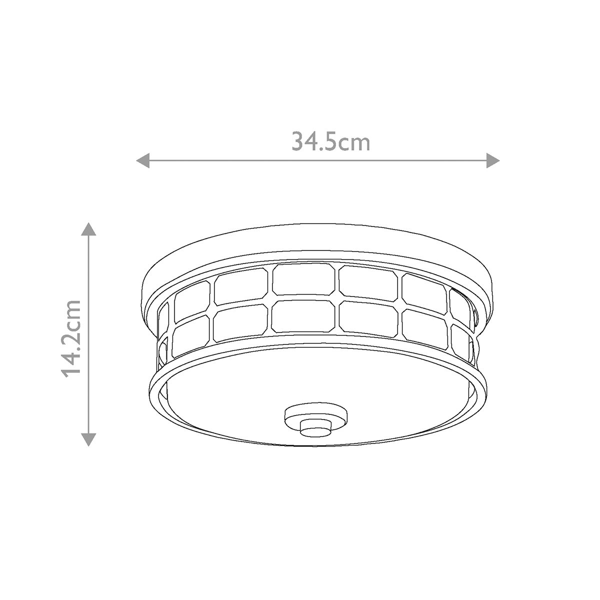 Потолочный светильник для ванных комнат цвета латунь в виде металлической клетки с геометрическими узорами Quoizel в Твери
