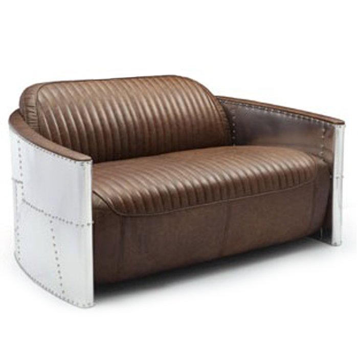 Диван Aviator Sofa 2 seat Белый Черный Коричневый Диван Aviator Sofa 2 seat Белый Черный Коричневый в Твери | Loft Concept