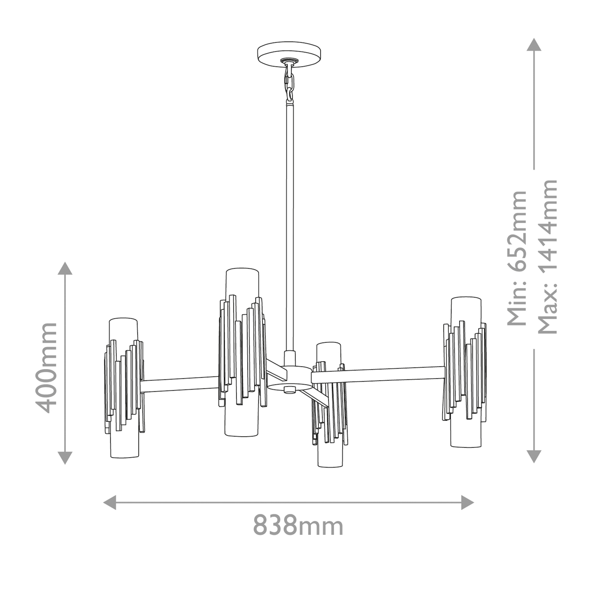 Люстра цвета латунь с 4-мя матовыми цилиндрическими плафонами Elstead Lighting в Твери