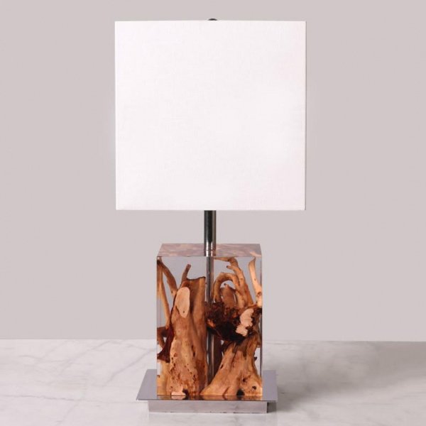 Настольная лампа Kisimi Table Lamp Белый Коричневый Настольная лампа Kisimi Table Lamp Белый Коричневый в Твери | Loft Concept