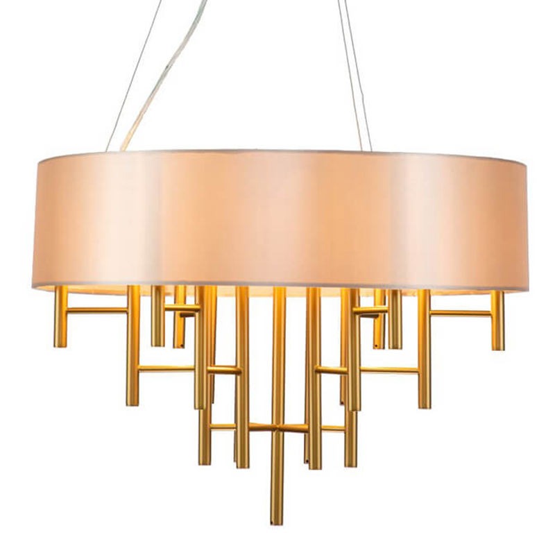 Люстра Oswell Lampshade Chandelier Латунь Бежевый Люстра Oswell Lampshade Chandelier Латунь Бежевый в Твери | Loft Concept