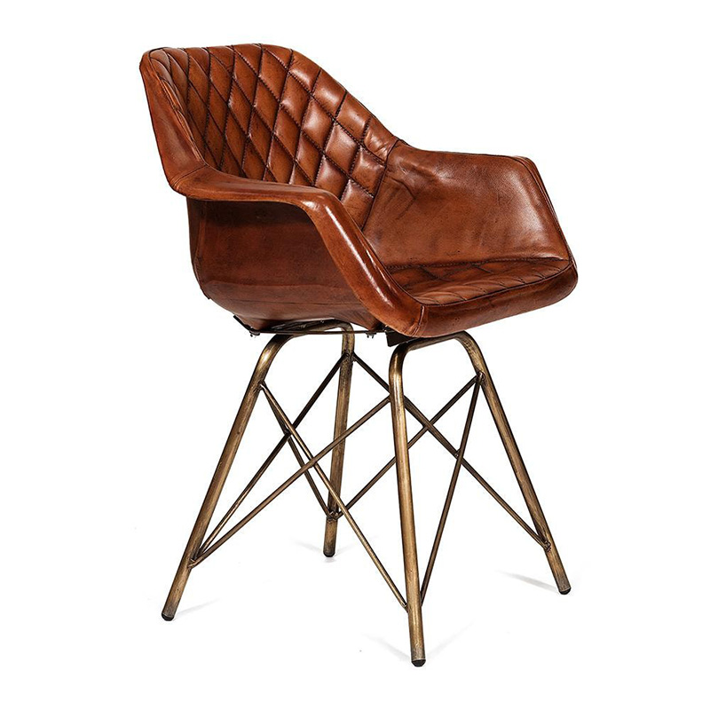 Кресло Leather Industrial armchair Винтажная Медь Коньяк Кресло Leather Industrial armchair Винтажная Медь Коньяк в Твери | Loft Concept