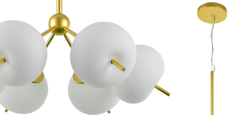 Люстра White ball brass Louise 6 Люстра White ball brass Louise 6 - Loft-Concept в Твери
