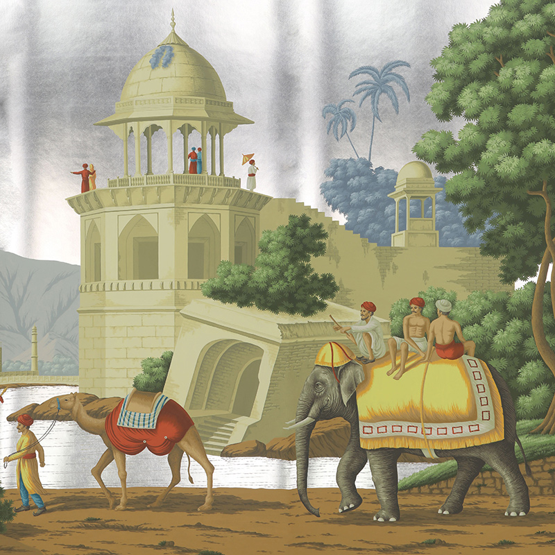 Обои ручная роспись Early Views of India Eden on Tarnished Silver gilded paper Обои ручная роспись Early Views of India Eden on Tarnished Silver gilded paper в Твери | Loft Concept
