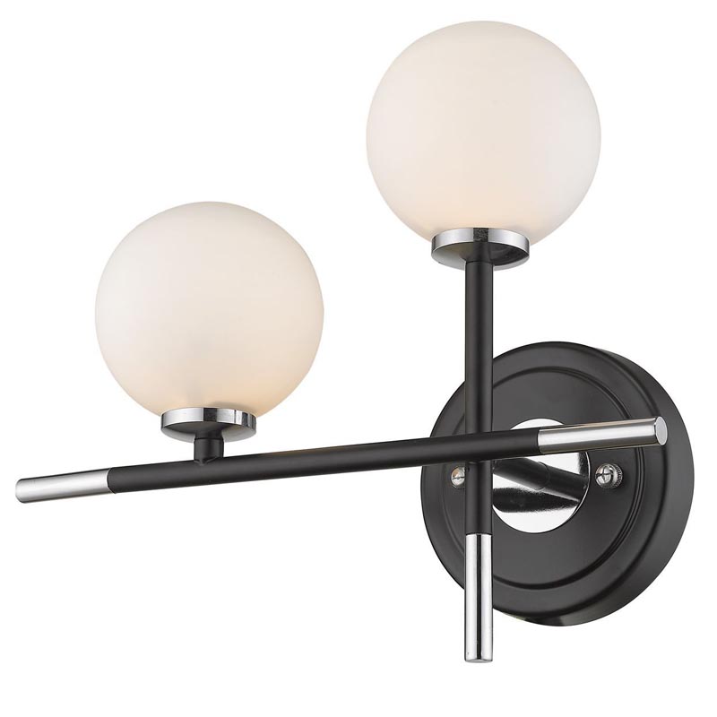 Бра Galant Sconce silver left Серебряный Черный Белое матовое стекло Бра Galant Sconce silver left Серебряный Черный Белое матовое стекло в Твери | Loft Concept