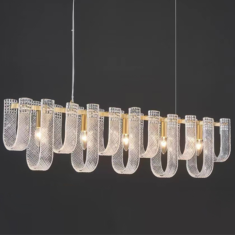 Линейная Люстра Prudence Textured Glass Linear Chandelier B Прозрачное Стекло Золотой Линейная Люстра Prudence Textured Glass Linear Chandelier B Прозрачное Стекло Золотой в Твери | Loft Concept