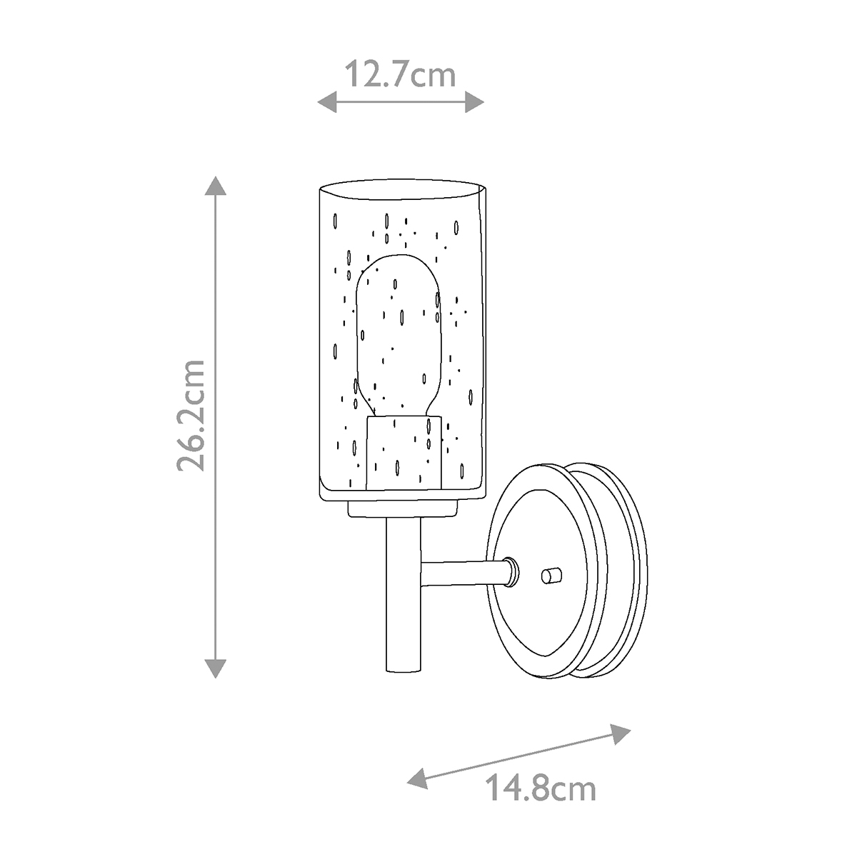 Бра с плафоном в форме цилиндра из прозрачного стекла с пузырьками Hinkley в Твери