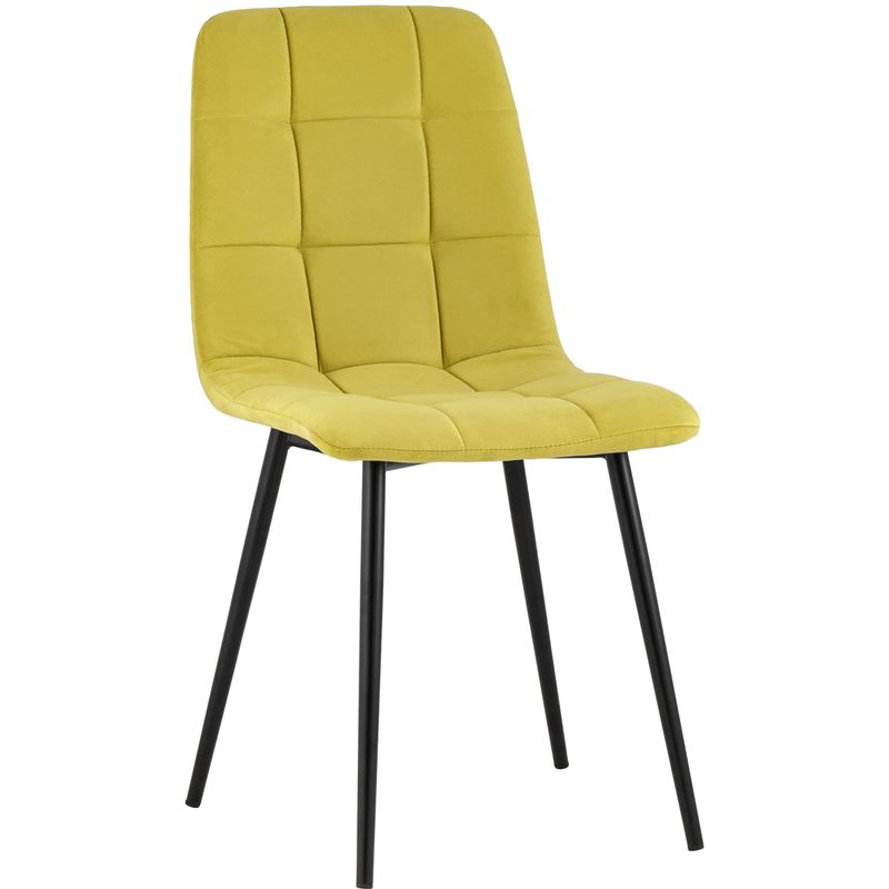 Стул NANCY S-2 Chair Желтый Велюр Желтый Черный Стул NANCY S-2 Chair Желтый Велюр Желтый Черный в Твери | Loft Concept