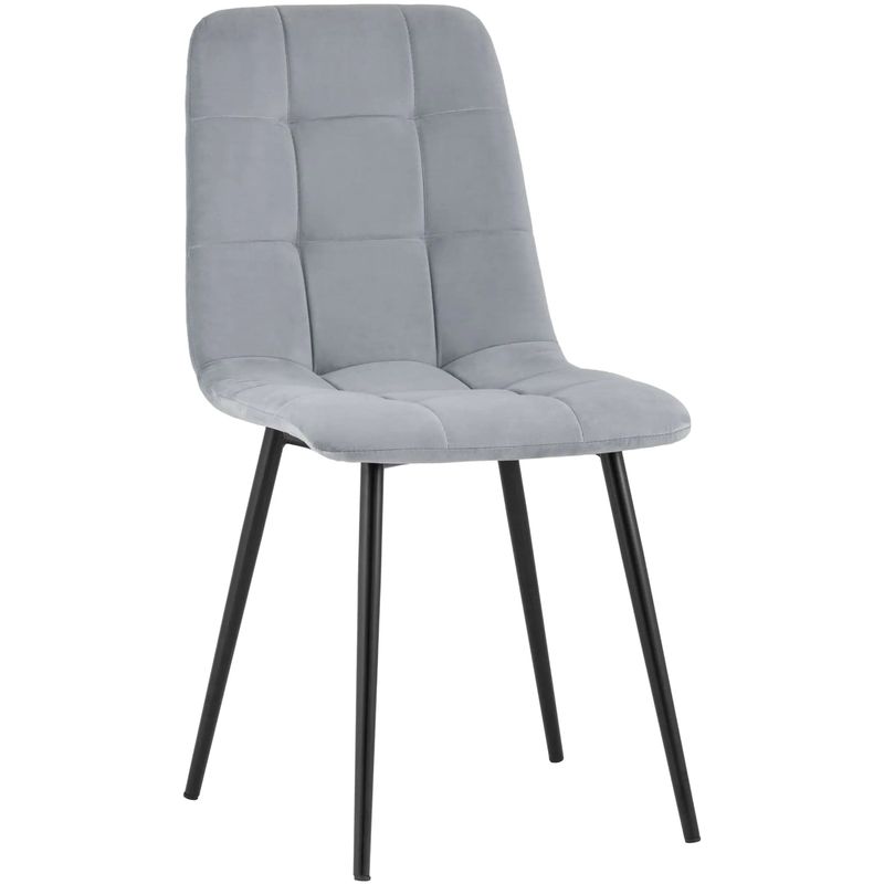 Стул NANCY S-2 Chair Серый Велюр Серый Черный Стул NANCY S-2 Chair Серый Велюр Серый Черный в Твери | Loft Concept