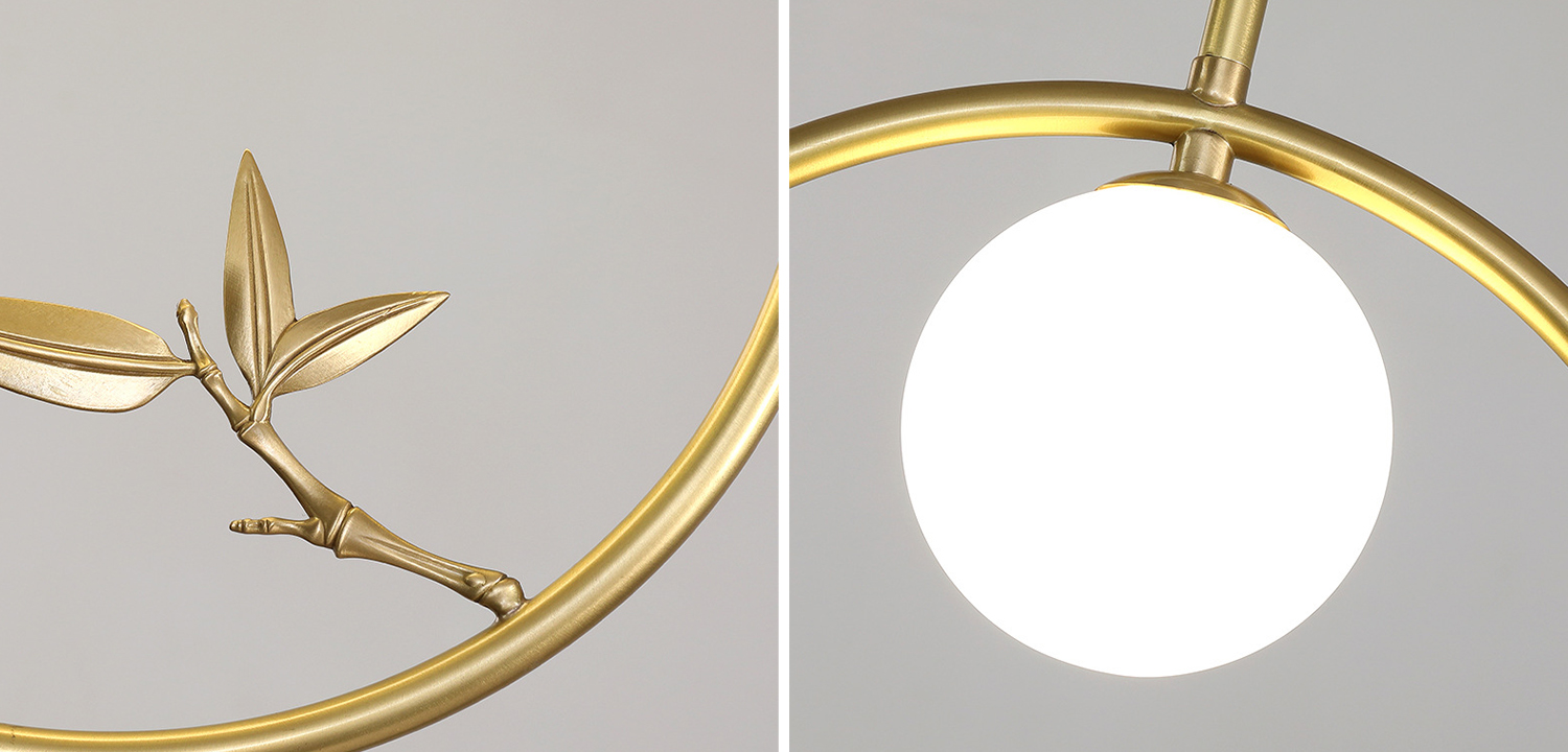 Линейный светильник Metal Wood Ring Leaf Linear Light - фото №1