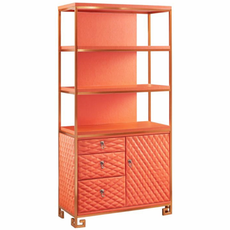 Стеллаж Bookcase Leather Capitone Золотой Оранжевый Стеллаж Bookcase Leather Capitone Золотой Оранжевый в Твери | Loft Concept