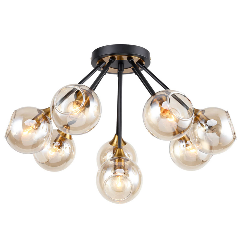 Потолочный Светильник Loft Globe Черный Латунь Янтарь (Amber) Потолочный Светильник Loft Globe Черный Латунь Янтарь (Amber) в Твери | Loft Concept