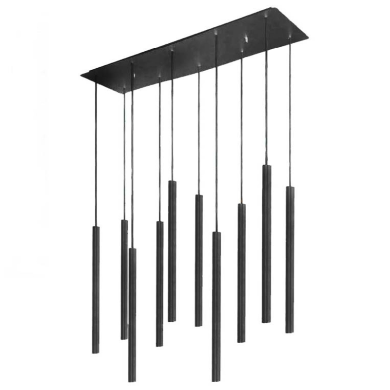 Светильник Trumpet Rectangle Black 10 плафонов Черный Светильник Trumpet Rectangle Black 10 плафонов Черный в Твери | Loft Concept