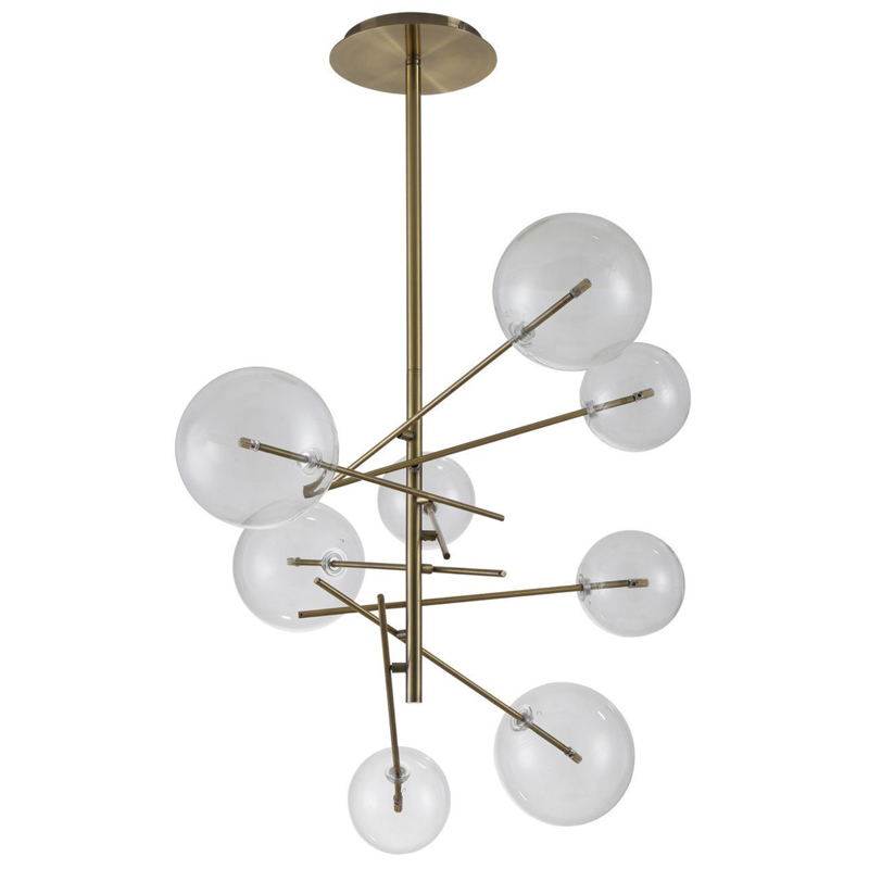 Люстра Gallotti & Radice Bolle Рanging Lamp 95 Латунь Прозрачный (Transparent) в Твери | Loft Concept 