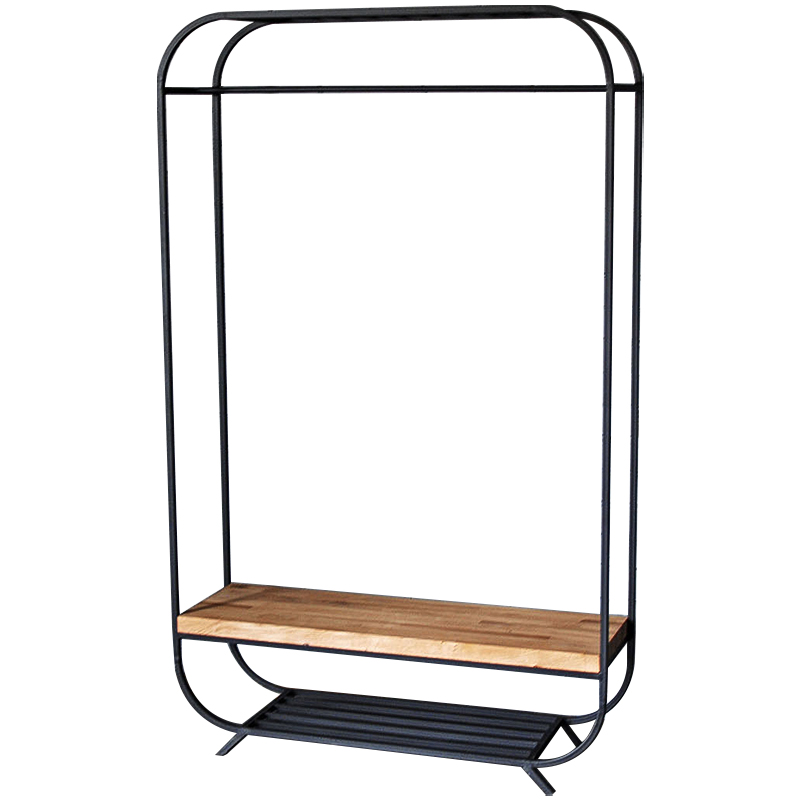 Рейл Cade Industrial Metal Rust Clothes Rail Черный Древесина в Твери | Loft Concept 
