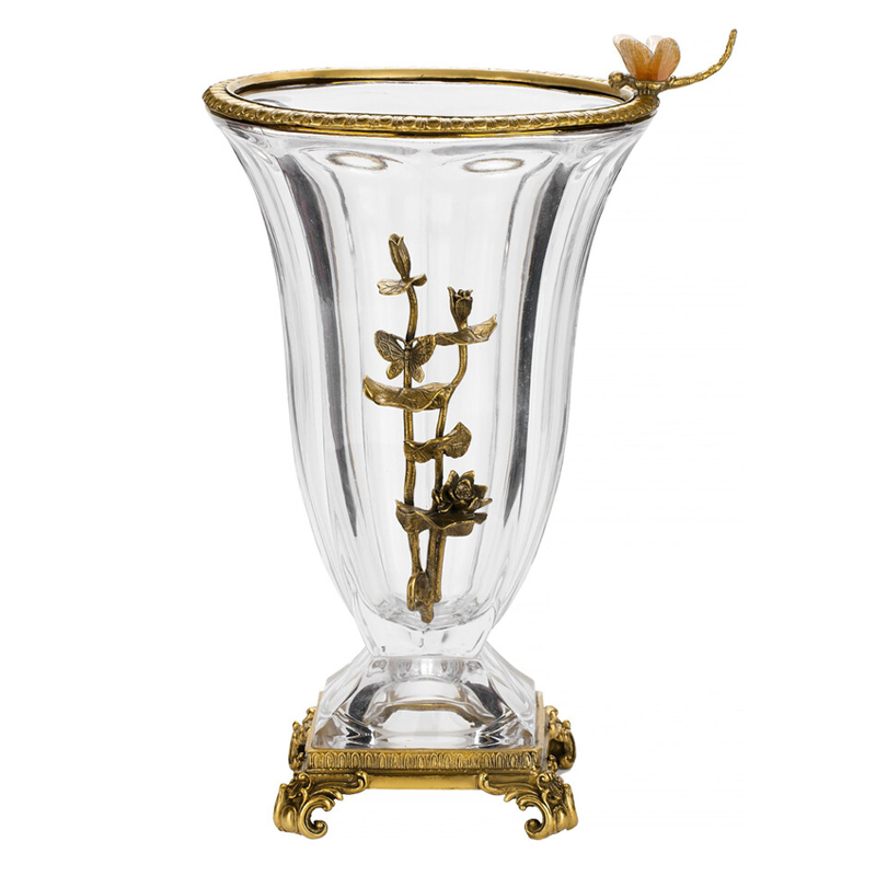 Ваза из прозрачного стекла с бронзовой вставкой в виде цветущей ветви Eden Garden porcelain and bronze Прозрачное Стекло Бронза Ваза из прозрачного стекла с бронзовой вставкой в виде цветущей ветви Eden Garden porcelain and bronze Прозрачное Стекло Бронза в Твери | Loft Concept