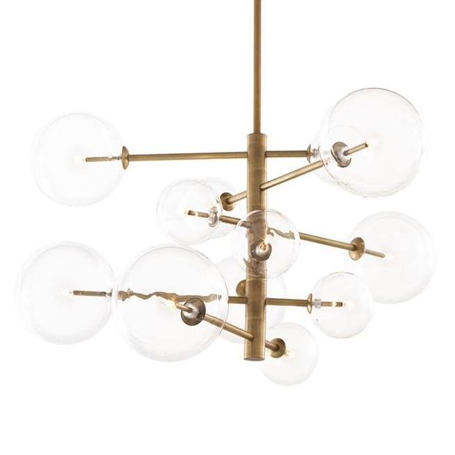 Люстра Chandelier Argento S Латунь Античная полированная Прозрачное Стекло Люстра Chandelier Argento S Латунь Античная полированная Прозрачное Стекло в Твери | Loft Concept