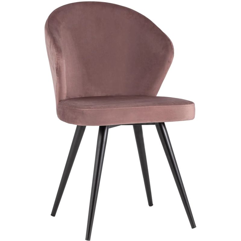 Стул Розовый Бархат Volante Chair Розовый пастельный Черный в Твери | Loft Concept 