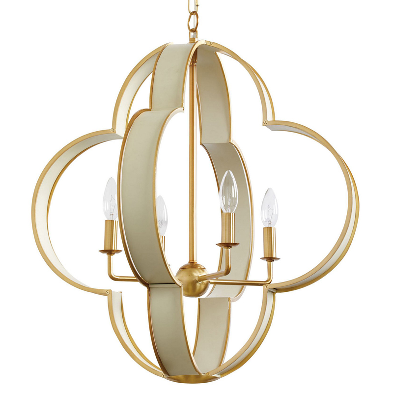Люстра Odilger Quatrefoil Chandelier Золотой Кремовый Люстра Odilger Quatrefoil Chandelier Золотой Кремовый в Твери | Loft Concept