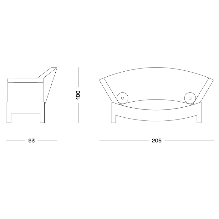 Дизайнерский диван с двумя подушками-валиками Poltronova Mitzi Sofa Дизайнерский диван с двумя подушками-валиками Poltronova Mitzi Sofa в Твери