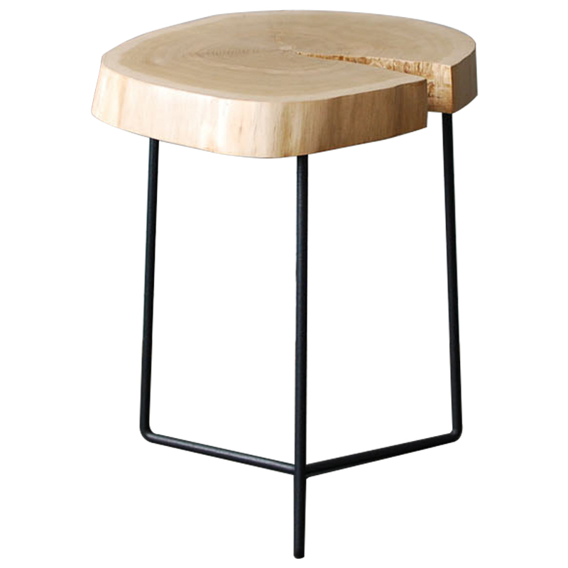 Приставной стол Reggie Industrial Metal Rust Side Table Светлый дуб Черный в Твери | Loft Concept 