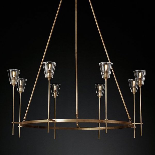 Люстра TORCHE DE VERRE Round Chandelier 8 Латунь Люстра TORCHE DE VERRE Round Chandelier 8 Латунь в Твери | Loft Concept
