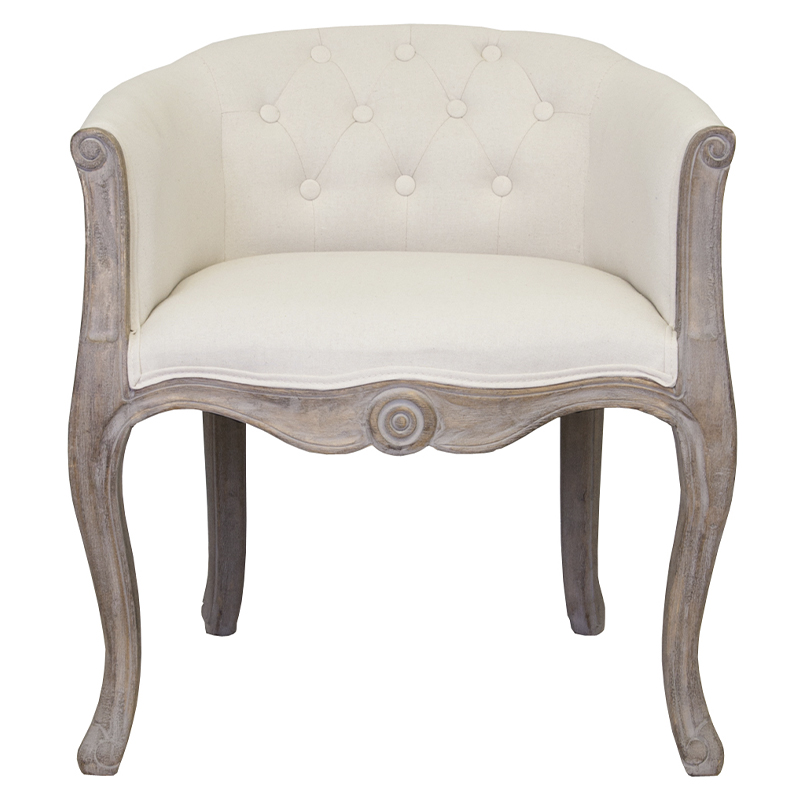 Кресло низкое в стиле прованс Бежевый Лен Louis French Armchair Бежевый Коричневый Кресло низкое в стиле прованс Бежевый Лен Louis French Armchair Бежевый Коричневый в Твери | Loft Concept
