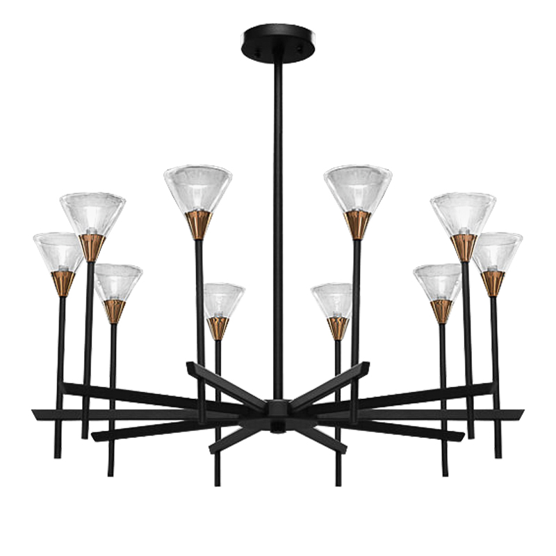 Люстра Beatrice Chandeliers Черный Латунь Прозрачный Люстра Beatrice Chandeliers Черный Латунь Прозрачный в Твери | Loft Concept