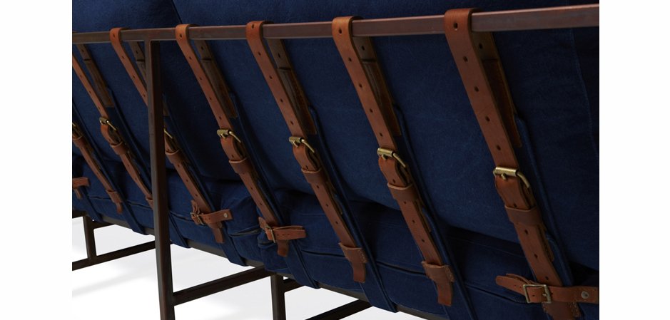 Двухместный диван Indigo Denim and copper Two Seat Sofa Двухместный диван Indigo Denim and copper Two Seat Sofa - Loft-Concept в Твери