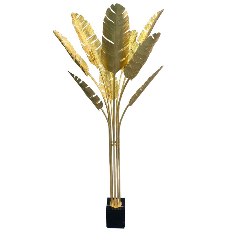 Торшер Gold Palm Leaves Floor Lamp Золотой Черный Торшер Gold Palm Leaves Floor Lamp Золотой Черный в Твери | Loft Concept