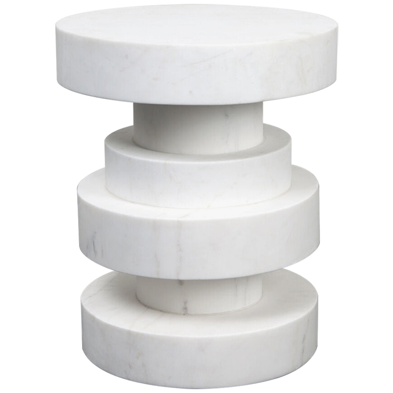 Приставной стол Apollo Stool WHITE дизайн Kelly Wearstler Белый Мрамор Bianco Приставной стол Apollo Stool WHITE дизайн Kelly Wearstler Белый Мрамор Bianco в Твери | Loft Concept