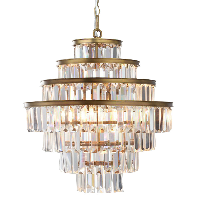 Люстра RH Alaine Crystal Large Pendant Antiqued Brass Золотой Прозрачное Стекло Люстра RH Alaine Crystal Large Pendant Antiqued Brass Золотой Прозрачное Стекло в Твери | Loft Concept