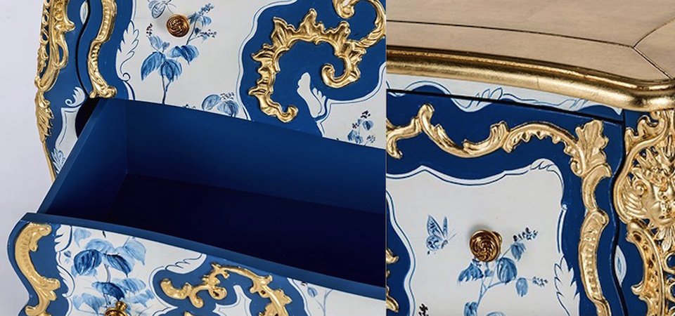 Комод в стиле рококо Rococo Casket Синий Комод в стиле рококо Rococo Casket Синий - Loft-Concept в Твери