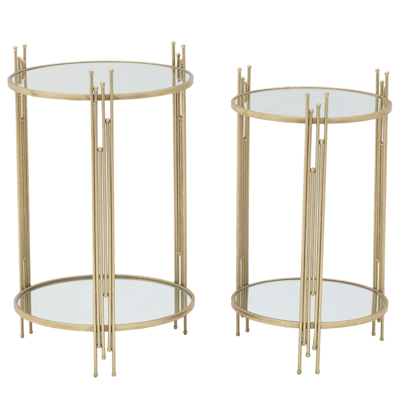 Комплект приставных столов Sarita Table Золотой Прозрачный Комплект приставных столов Sarita Table Золотой Прозрачный в Твери | Loft Concept