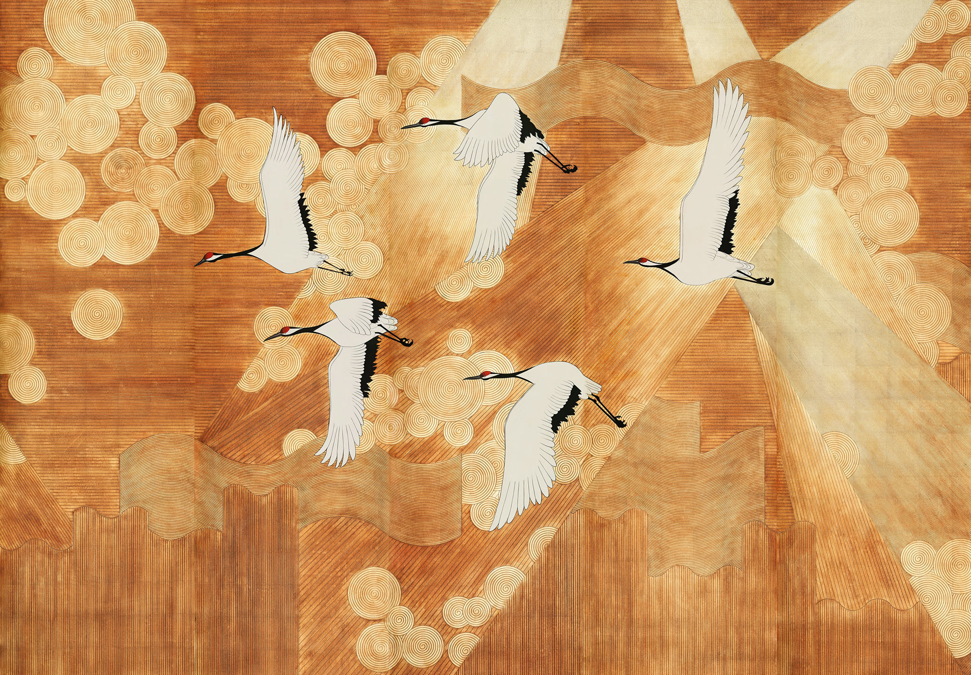 Обои ручная роспись Namban Polished Copper on Deep Rich Gold gilded paper - постер Loft-Concept в Твери