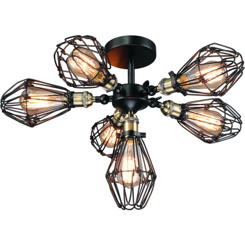 Потолочный светильник Loft Cage Top Pendant VI Черный Потолочный светильник Loft Cage Top Pendant VI Черный в Твери | Loft Concept