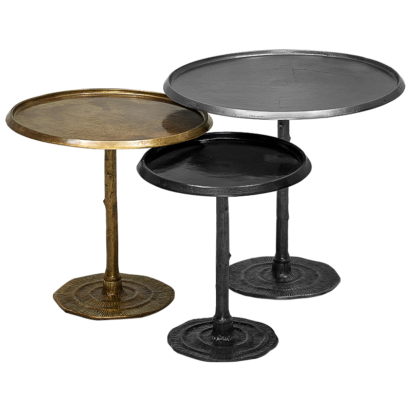 Набор приставных столиков Raimund side table Винтажная латунь Графит Набор приставных столиков Raimund side table Винтажная латунь Графит в Твери | Loft Concept