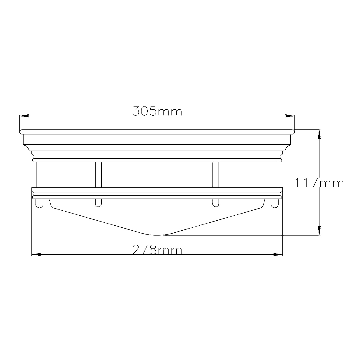 Потолочный светильник для ванных комнат со стеклянным плафоном в форме перевернутого конуса Hinkley в Твери