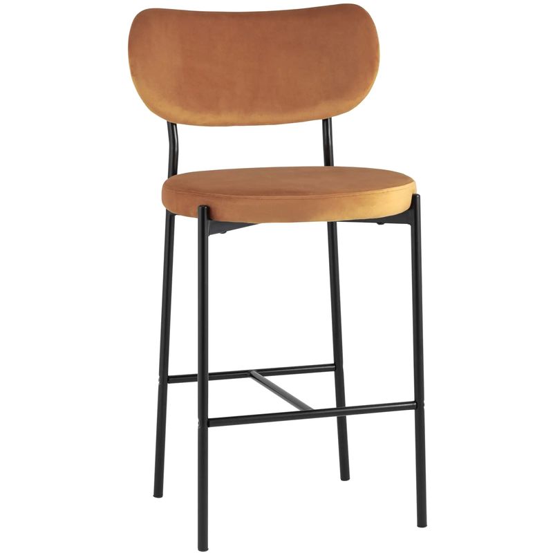 Барный Стул Alfie Chair Черные ножки Терракотовый Велюр Терракотовый Черный Барный Стул Alfie Chair Черные ножки Терракотовый Велюр Терракотовый Черный в Твери | Loft Concept