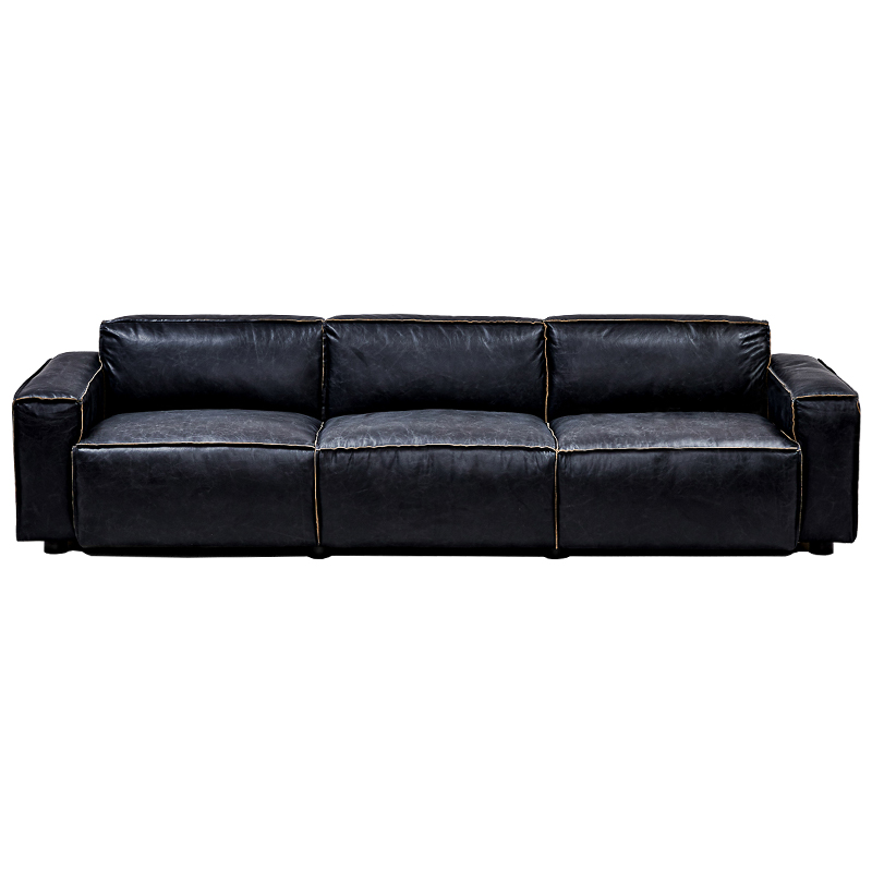 Диван Osorio Leather Sofa Черный Диван Osorio Leather Sofa Черный в Твери | Loft Concept