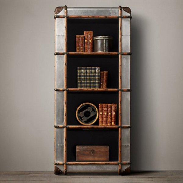 RH Richards Polished Aluminum Shelving Bookcase Алюминий Коричневый винтаж RH Richards Polished Aluminum Shelving Bookcase Алюминий Коричневый винтаж в Твери | Loft Concept