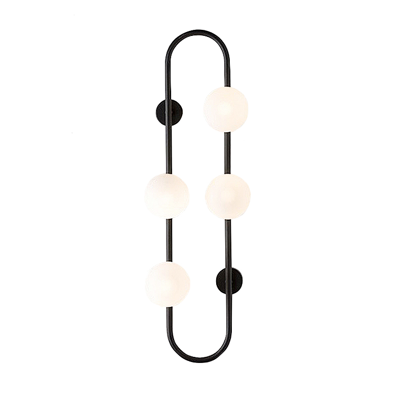 Бра HOOP WALL Lamp Black 4 Черный Белый Бра HOOP WALL Lamp Black 4 Черный Белый в Твери | Loft Concept
